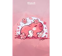 Pink Spring Friends Notebook: Cute Spring Capybara artwork cover, Blank Lined Journal (College Ruled Paper) 120 Pages for drawing and writing