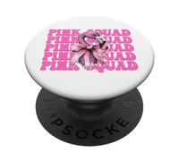 Pink Squad - Fiocco con fenicottero e cocchetta, colore: rosa PopSockets PopGrip Adesivo