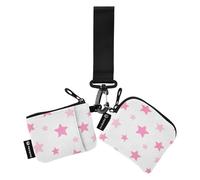 Pink Star Custodie per carte da donna Supporto per carte d'identità portatile sottile con portachiavi per le signore 2 pezzi tarjetas de crédito para