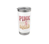 Pink Support Squad Breast Cancer Awareness Bicchiere termico in acciaio inox doppia parete