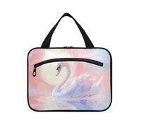 Pink Swan Hanging Item Travel Bag con gancio, Designer Essential Toiletry Bag per i viaggiatori Bagno bolsas de maquillaje para Mujer L