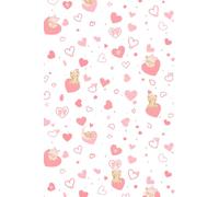 Pink Teddy Bear Notebook: Cute Heart Pattern Journal for Girls, Teens, and Teddy Bear Lovers, 120 papers, lined, 6 "x 9"