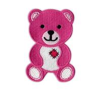 Pink Teddy Bear - Toppa ricamata/distintivo/emblema - 5,5 cm x 8 cm - da cucire / stirare