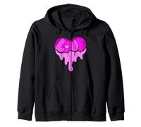 Pink That Melt Ya Heart-LOVE Colore Rosa Grafica Rosa Felpa con Cappuccio