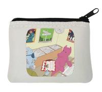 Pink Thing Creature - Portamonete in neoprene, 10 x 11 cm, colore: Bianco