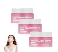 Pink Triple Collagen Cream, crema idratante e rassodante coreana con acido ialuronico, collagene idrolizzato e burro di karité, adatta a tutti i tipi di pelle (3Pcs)
