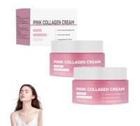 Pink Triple Collagen Cream, crema idratante e rassodante coreana con acido ialuronico, collagene idrolizzato e burro di karité, adatta a tutti i tipi di pelle (2Pcs)