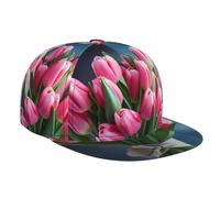 Pink Tulips Sport Travel Baseball Cap | Cappello regolabile piatto | Cappello da sole unisex
