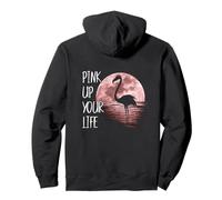 Pink Up Your Life Luna Piena Rossa al Mare Flamingo Felpa con Cappuccio