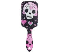 Pink Valentine Heart Skull carino capelli ricci districante spazzola da massaggio progettata per tutti i tipi di capelli con manico ergonomico cepillo para definir rizos