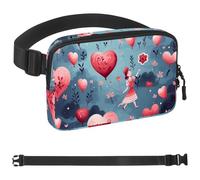 Pink Valentine's Day Love-294 - Marsupio unisex alla moda, sportivo, sottile, alla moda, per jogging, escursionismo, donna, uomo, multicolore, 4 x 23 x 15 cm, Multicolore, 1.5x9.0x5.9in/4x23x15cm