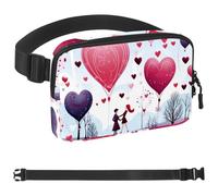 Pink Valentine's Day Love-339 - Marsupio unisex alla moda, sportivo, sottile, alla moda, per jogging, escursionismo, donna, uomo, multicolore, 4 x 23 x 15 cm, Multicolore, 1.5x9.0x5.9in/4x23x15cm