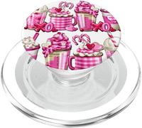 Pink Valentines Latte Graphic For Teacher And Love Couples PopSockets PopGrip per MagSafe