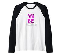 Pink Vibe Check Grafica Rosa Maglia con Maniche Raglan