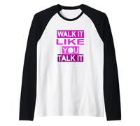 Pink Walk/Talk IT Grafica rosa Maglia con Maniche Raglan