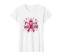 Pink Warrior Consapevolezza del Cancro al Seno Che dà Potere alle Donne Maglietta, Donna, Bianco, S