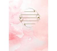 Pink Watercolor Composition Notebook: Premium College Ruled Composition Book | 100 Sheets 200 Pages | Soft Blush Watercolor Journal for Women & Girls | Gold Floral Label | 7.5 x 9.75 Inches