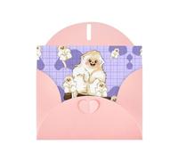 Pink WHJSHOP - Biglietto di auguri con stampa di scimmie dorate, carta perlescente di alta qualità, double face, effetto perlato, busta in carta perlata
