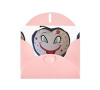 Pink WHJSHOP Cartoon cuscino d'aria stampa biglietto di auguri - High-End carta perlescente double face effetto perla Love Buckle busta di carta perlata