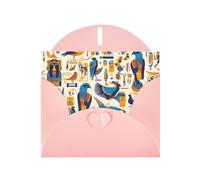 Pink WHJSHOP Egitto geroglifici stampa biglietto di auguri - High-End carta perlescente double face effetto perla Love Buckle busta di carta perlato