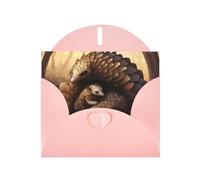 Pink WHJSHOP pangolin stampa genitoriale stampa biglietto di auguri - High-End carta perlescente double face effetto perla Love Buckle busta di carta perlata