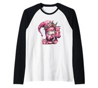 Pink Xmas GNOME with Wrapped Christmas Boxes Cute Christmas Maglia con Maniche Raglan