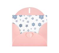 Pink YYHWHJDE - Biglietto d'auguri con fiocchi di neve, 15,2 x 10,2 cm, con effetto perlato su entrambi i lati e inchiostro ecologico