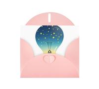 Pink YYHWHJDE - Biglietto d'auguri con stampa cielo stellato nella lampadina, 15 x 10 cm, design unico e alla moda per varie occasioni