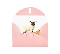 Pink YYHWHJDE - Biglietto d'auguri con stampa di agnello nella frutta, 15 x 10 cm, design unico e alla moda per varie occasioni