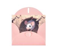 Pink YYHWHJDE - Biglietto d'auguri con stampa di topolino che fa fori, 15 x 10 cm, design unico e alla moda per varie occasioni