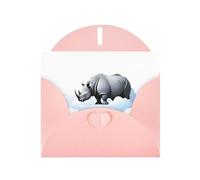 Pink YYHWHJDE - Biglietto di auguri con stampa di rinoceronte tra le nuvole, 15 x 10 cm, design unico e alla moda per varie occasioni