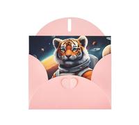 Pink YYHWHJDE - Biglietto di auguri con stampa di tigre nello spazio, per Natale, compleanno, San Valentino, anniversario di matrimonio e feste