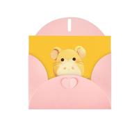 Pink YYHWHJDE - Biglietto di auguri rotondo con stampa topolino, 15 x 10 cm, design unico e alla moda per varie occasioni