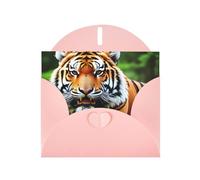 Pink YYHWHJDE Fierce Tiger Picture Biglietto d'auguri 15,2 x 10,2 cm con effetto perlato su entrambi i lati e inchiostro ecologico