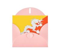 Pink YYHWHJDE Flag of the Kingdom of Bhutan Biglietto di auguri con stampa per Natale, compleanno, San Valentino, anniversario di matrimonio e feste