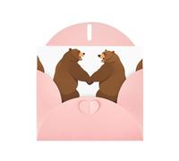 Pink YYHWHJDE Grizzly orso che si tiene per mano stampa biglietto di auguri 15,2 x 10,2 cm, design unico e alla moda per varie occasioni