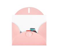 Pink YYHWHJDE Tractor under the mountain Prints, biglietto di auguri, 15 x 10 cm, design unico e alla moda per varie occasioni