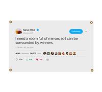 PinkDisplay I Need A Room Full of Mirrors So I Can Be Surrounded by Winners Bandiere Kanye 90 x 150 cm occhielli e punti doppi per college all'aperto