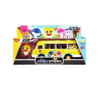 Pinkfong Baby Shark Kindergarten Bus Diecast Metal Pull Back Pink Car con fig...