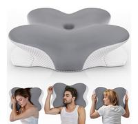 PinkFroggie Cuscino Memory Foam Cervicale Per Dormire,Cuscino Ortopedico Cervicale,Cuscino Ergonomico Per Chi Dorme Sul Fianco E Sulla Schiena Federa Lavabile,Cuscini Per Cervicale (Grigio)