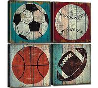 PINKG Decorazioni per la camera da letto dei ragazzi Arte della parete dello sport Quadri di pallacanestro Stampa su tela per la stanza dei ragazzi Decorazioni 40x40 cm Senza cornice