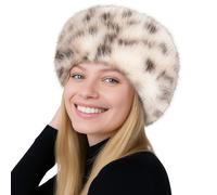 Pinkgarden Fascia invernale da donna in pelliccia sintetica con fodera elastica in morbido pile, elegante cappello in pelliccia sintetica per il freddo