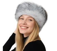 Pinkgarden Fascia invernale da donna in pelliccia sintetica con fodera elastica in morbido pile, elegante cappello in pelliccia sintetica per il freddo