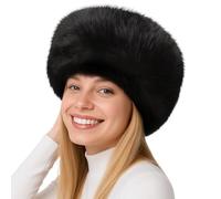 Pinkgarden Fascia invernale da donna in pelliccia sintetica con fodera elastica in morbido pile, elegante cappello in pelliccia sintetica per il freddo