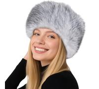 Pinkgarden Fascia invernale da donna in pelliccia sintetica con fodera elastica in morbido pile, elegante cappello in pelliccia sintetica per il freddo