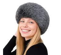 Pinkgarden Fascia invernale da donna in pelliccia sintetica con fodera elastica in morbido pile, elegante cappello in pelliccia sintetica per il freddo