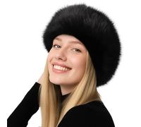 Pinkgarden Fascia invernale da donna in pelliccia sintetica con fodera elastica in morbido pile, elegante cappello in pelliccia sintetica per il freddo