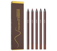 Pinkiou Set matita eyeliner, eyeliner professionale a lunga tenuta 24 ore, matita per sopracciglia a prova di sbavature (tonalità prugna, pietra, cioccolato e nero)