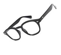 Pinklady Johnny Depp - Occhiali da uomo alla moda, con lenti trasparenti, stile retrò, classico, vintage, Geek, Nero , 49mm