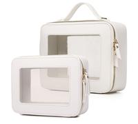 Pinkmik Borsa da trucco trasparente Custodia da viaggio trasparente per cosmetici e articoli da toeletta Borsa da donna per pennelli e borsa da a